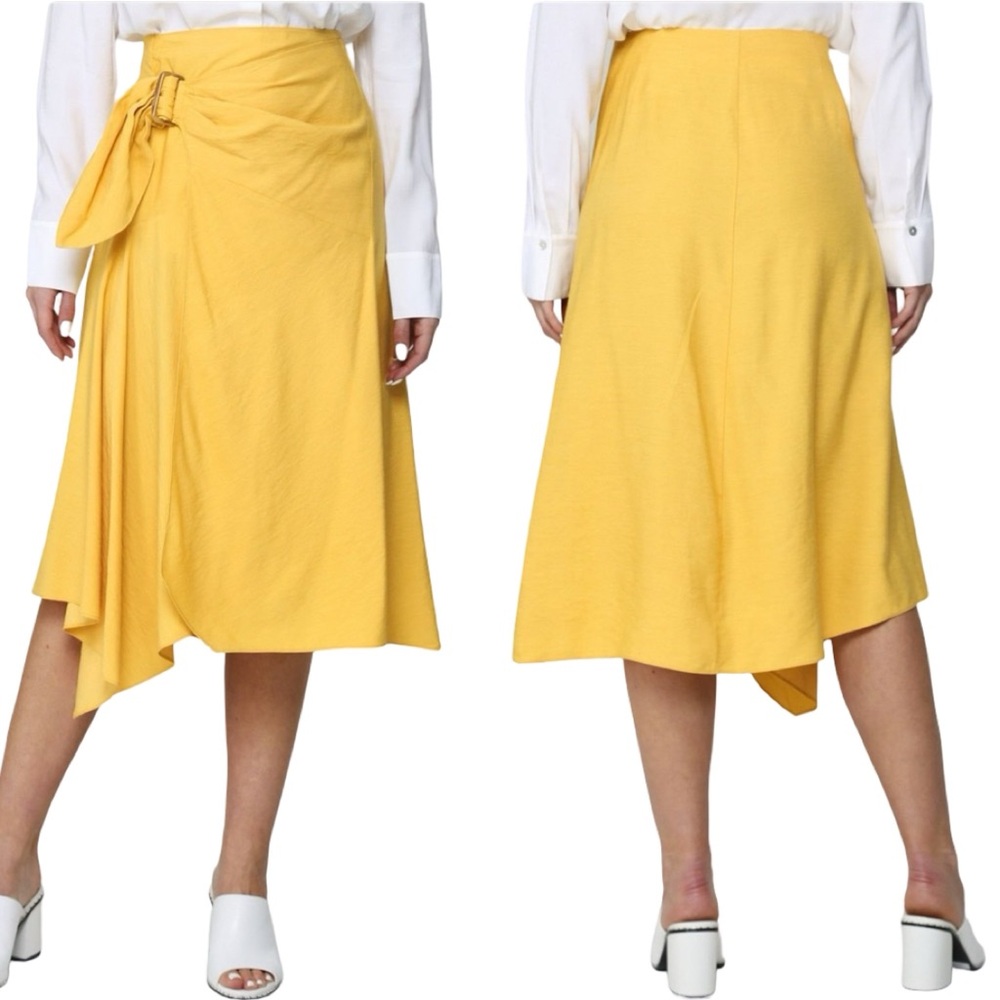 Vince side buckle draped skirt.